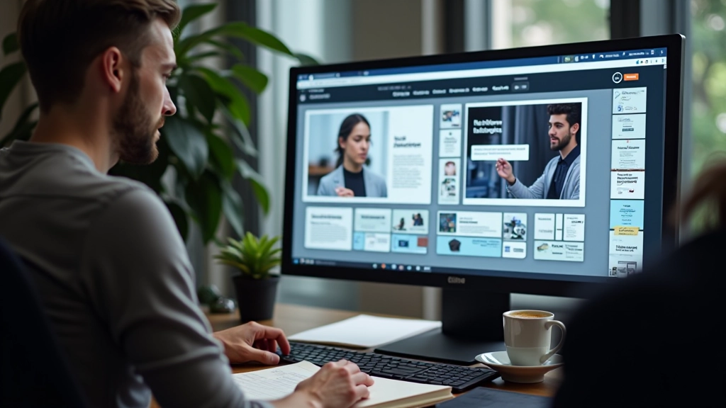 Team werkt aan layout-ontwerp op groot scherm